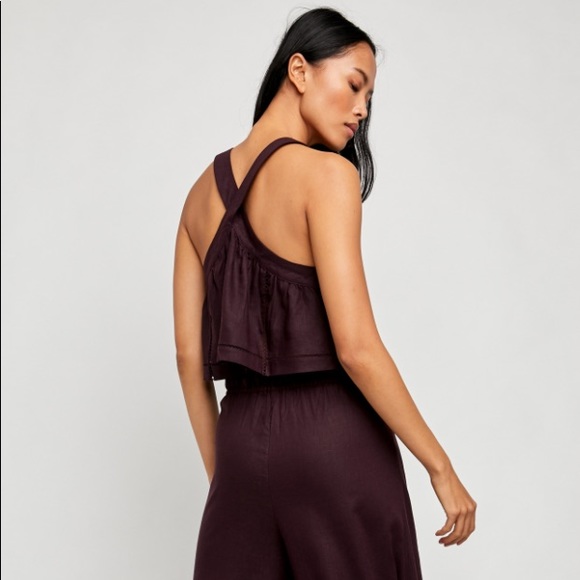 Free People Lainey Crop Top Black Honey XS - Picture 2 of 7